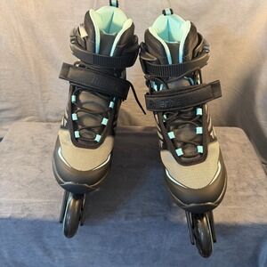 Rollerblade Zetrablade Womens Inline Skates Black Blue 80mm Wheels Size US W8